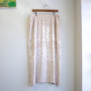 TanJay Light Beige Floral Print Maxi Skirt Size 16